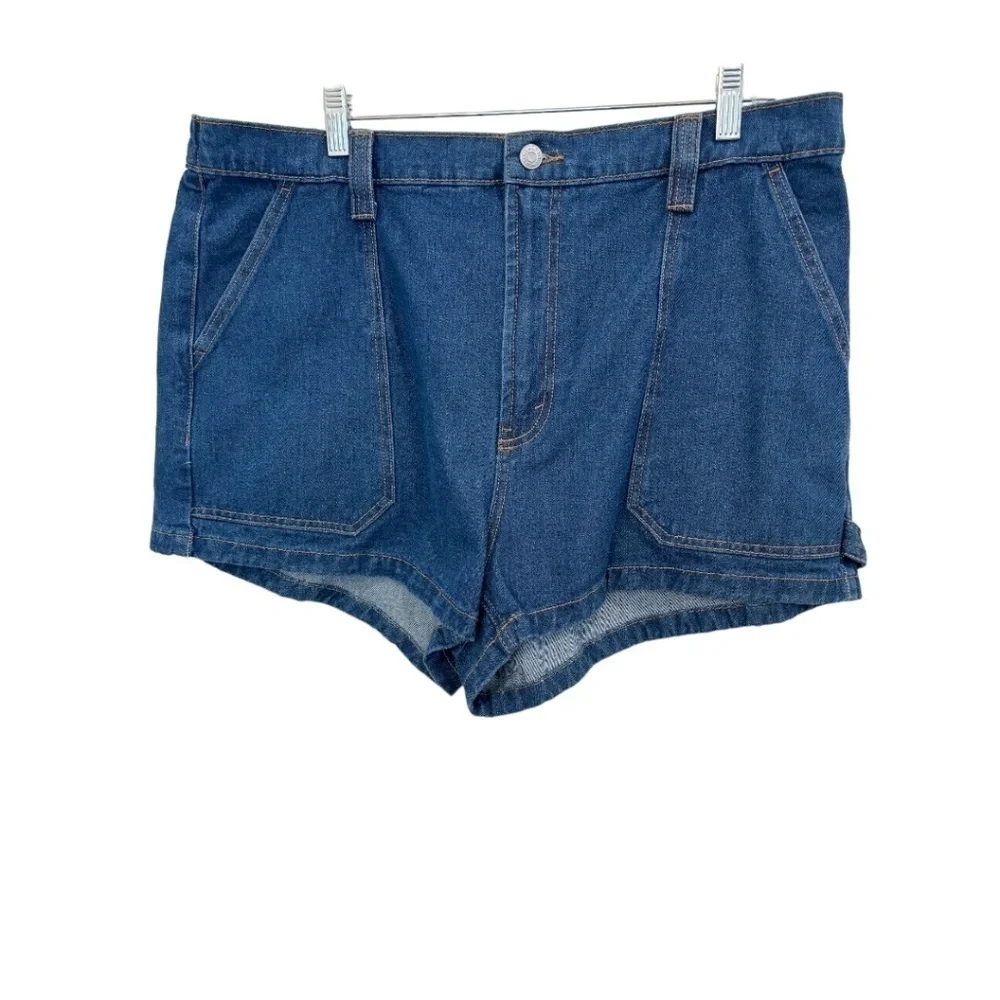 Wild Fable Plus Size Super High Rise Utility Shorts Medium Wash Size 16 NWT